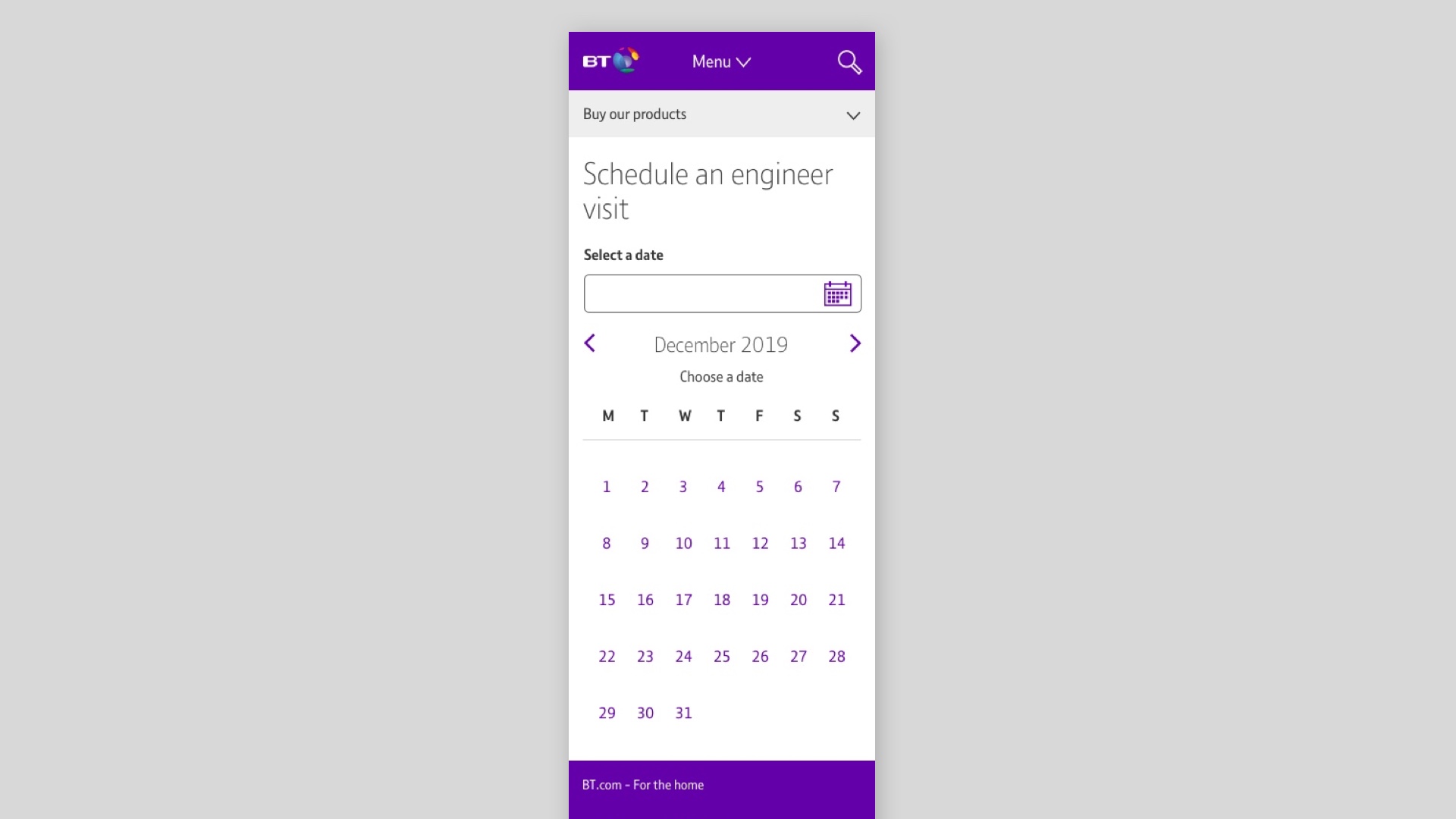 Schedule an engineer visit